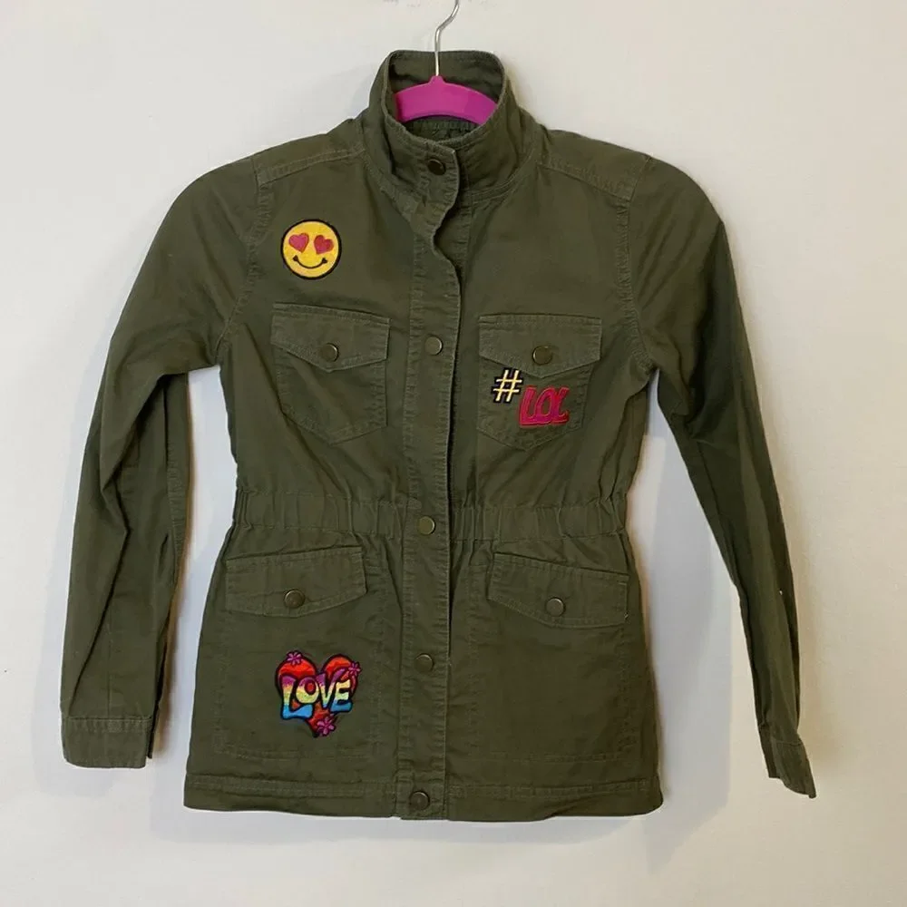 Girls Jacket with Patches Utility Size 7/8